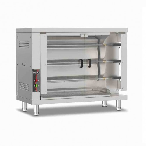 Rôtissoire à radiants 3 broches poignée / 18 poulets à GAZ - PIMAK -  M003R -