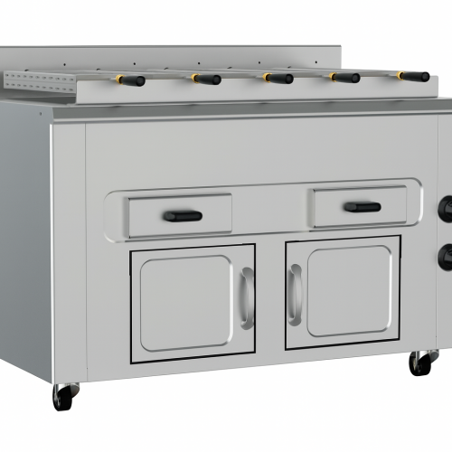 Rôtissoire horizontale churrasqueira à charbon 6 paniers - PIMAK -  KM012X-6S