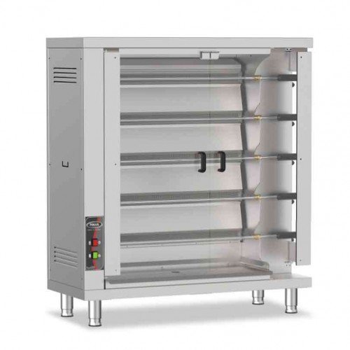 Rôtissoire à radiants 5 broches poignée / 30 poulets à GAZ - PIMAK -  M005R