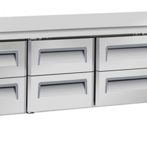 Soubassement réfrigéré avec 6 tiroirs - profondeur 60cm - DAMPAK - 22CBF0S-60.6C