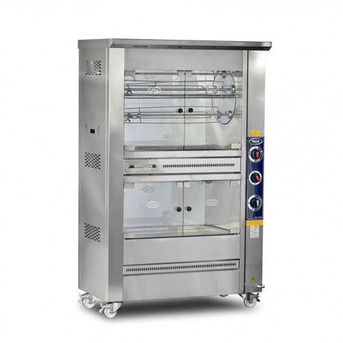 Rôtissoire 2 étages de cuisson à tambour  5+5 broches / 20+20 poulets ELECTRIQUE - PIMAK -  M009-E
