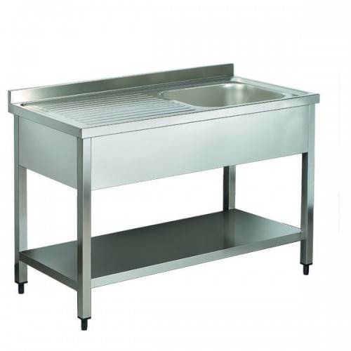 Plonge simple bac avec étagère basse 140x70cm - PIMAK - M028TPİMAK.14070.11