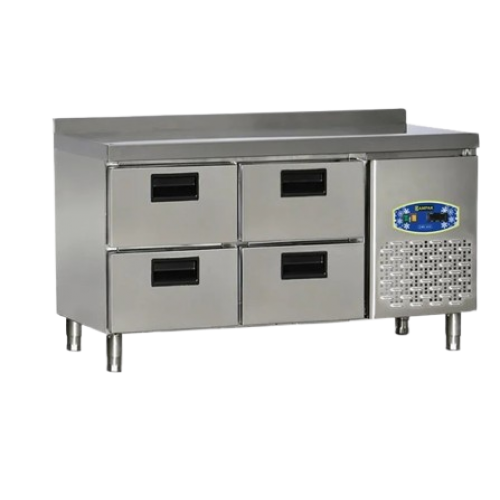 Soubassement réfrigéré avec 4 tiroirs - profondeur 70cm - DAMPAK - 22CBF0S-70.4C