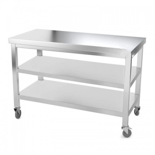 Chariot ouvert sur roulettes avec 2 étagères basses 140X60cm - PIMAK -  PİMAK.14070.15