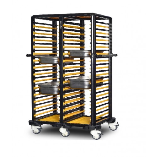 Chariot de transport bacs GN 1/1 tout ouvert double - GASTROLLEY - G.GN.150.D.1
