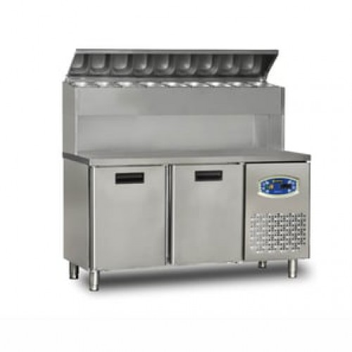 Table de préparation sandwich/ pizzas saladette haute 1 porte 196L - DAMPAK -  22TBF1S-PY70
