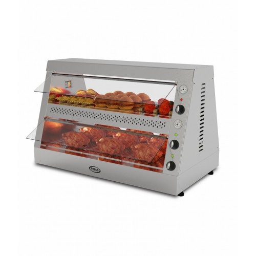 Vitrine de maintien chaud poulet frit 2 étages 4x GN1/1 + 4x GN 2/3 - PIMAK -  M00-T/5