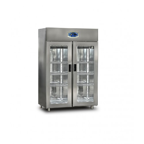 Armoire 2 portes vitrées positive 1400L - DAMPAK -  22DBF2C-GN