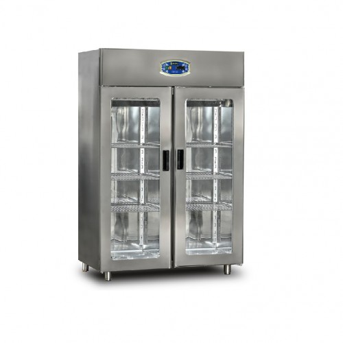 Armoire 2 portes vitrées positive 1400L - DAMPAK -  22DBF2C-GN