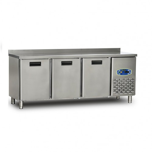 Table réfrigérée 3 portes négatif - profondeur 60cm - DAMPAK - 22TDF3S-60