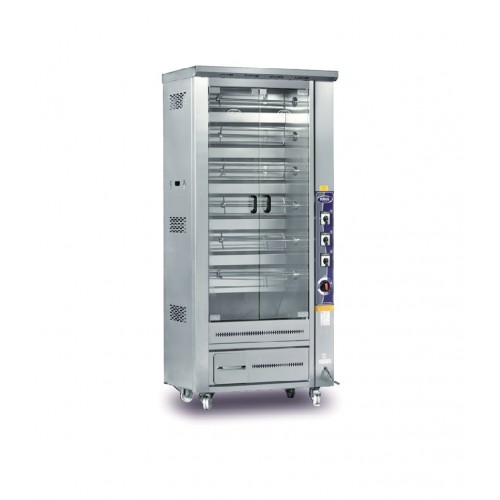 Rôtissoire murale 6 broches 30 poulets sur roulettes à ELECTRIQUE - PIMAK -  M011-DE