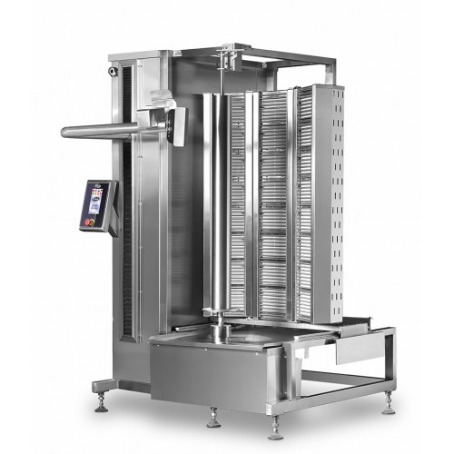 Robot Kebab automatique à GAZ 8 + 8 + 8 feux U à avancée automatique - PIMAK - PDR650-G