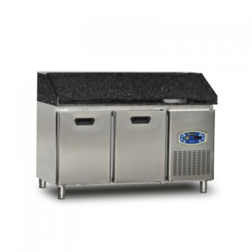 Table de préparation/ saladette basse avec plan de travail en granit - 1 porte - DAMPAK - 22TBF1S-70-GR